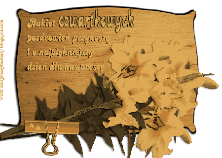 Żółte kwiaty z pakietem czwartkowych pozdrowień